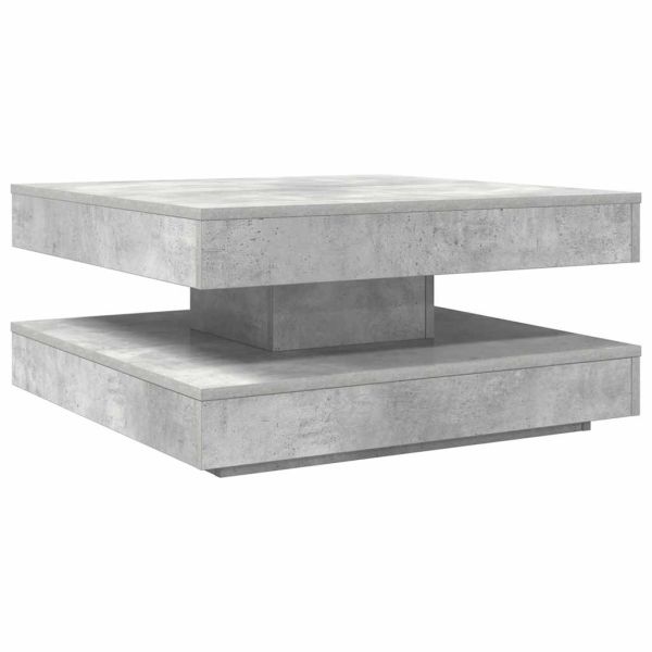 Холна маса, въртяща се на 360 градуса, бетонно сива, 70x70x34,5 см