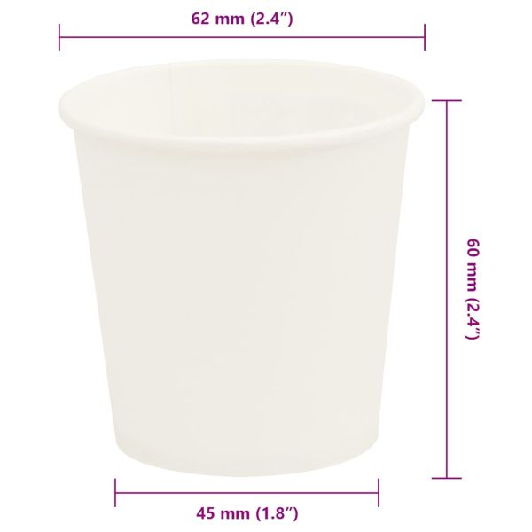 Хартиени чаши за кафе 1000 бр. 4oz 100ml бели