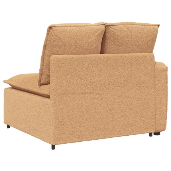 Модулен краен модул за диван с подлакътници и възглавници, бежов, 100 см