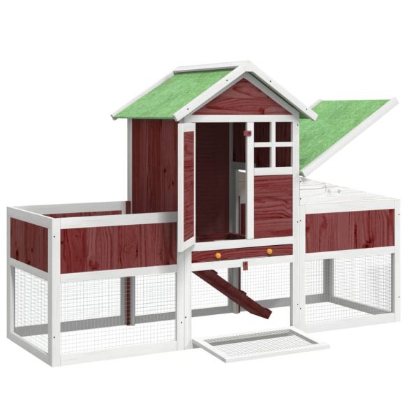 Клетка за зайци мока 170x63x113 см борово дърво масив