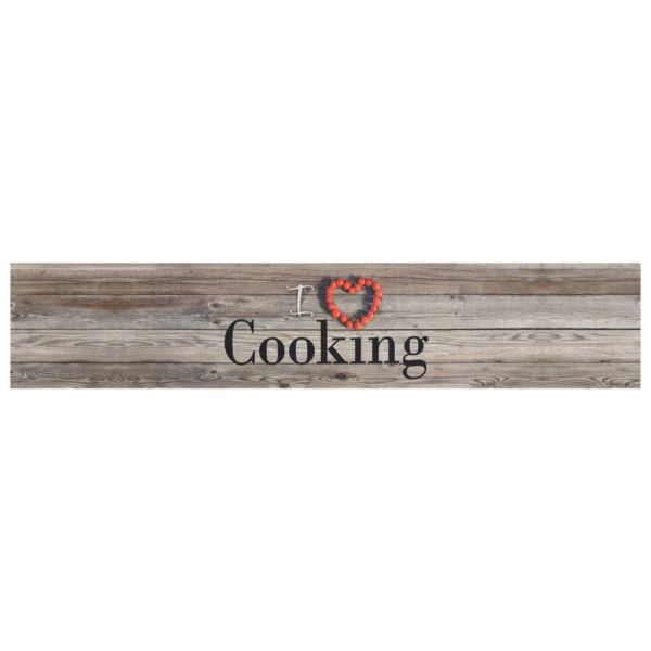 Кухненско килимче, миещо, Cooking, сиво, 60x300 см, кадифе