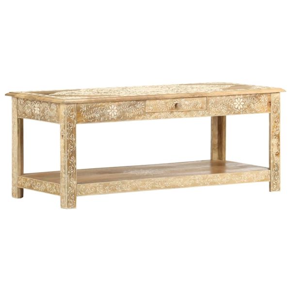 Маса за кафе, 110x50x45 см, ръчно рисувана, мангово дърво масив
