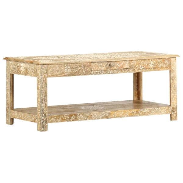 Маса за кафе, 110x50x45 см, ръчно рисувана, мангово дърво масив