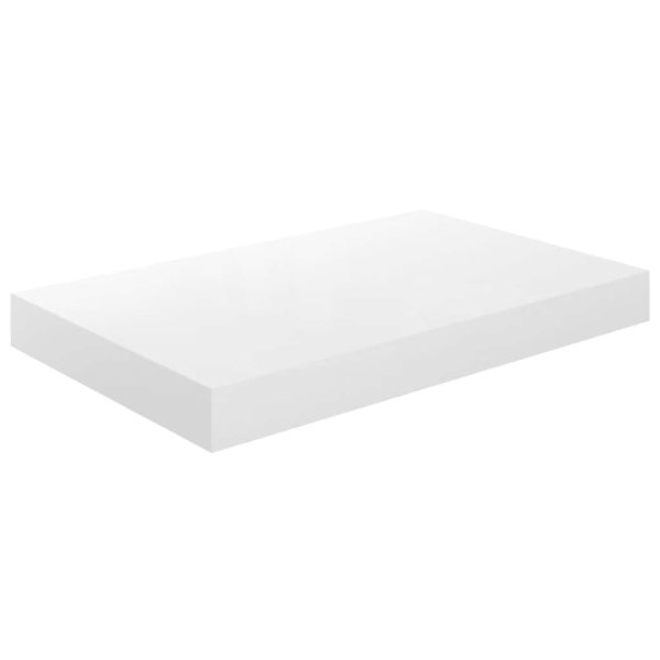 Окачени стенни рафтове, 4 бр, бял гланц, 40x23,5x3,8 см, МДФ