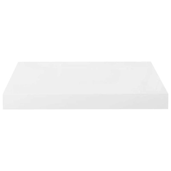 Окачени стенни рафтове, 4 бр, бял гланц, 40x23,5x3,8 см, МДФ
