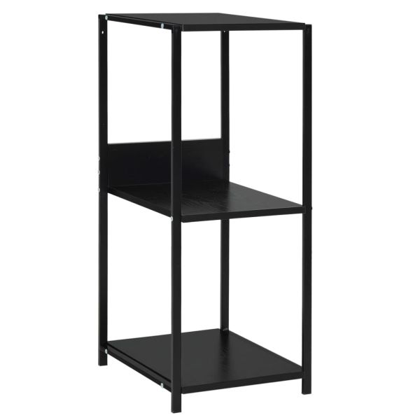 Малка етажерка за книги черна 33,5x39,6x79,7 см инженерно дърво