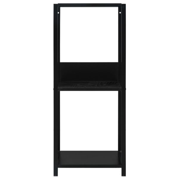 Малка етажерка за книги черна 33,5x39,6x79,7 см инженерно дърво
