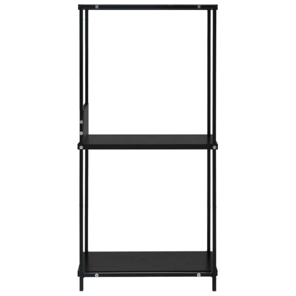 Малка етажерка за книги черна 33,5x39,6x79,7 см инженерно дърво