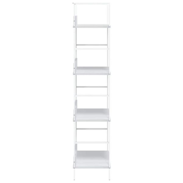 Библиотека с 4 рафта, бяла, 60x27,6x124,5 см, инженерно дърво