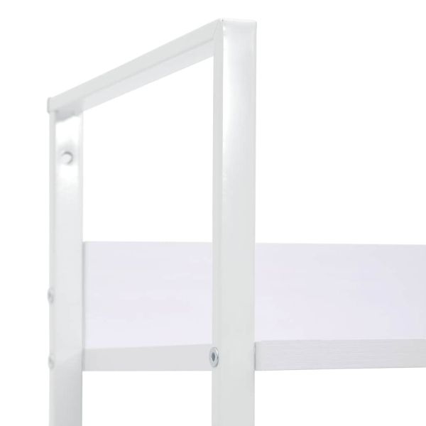 Библиотека с 4 рафта, бяла, 60x27,6x124,5 см, инженерно дърво