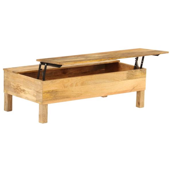 Маса за кафе от мангово дърво масив, 110x55x35 cм