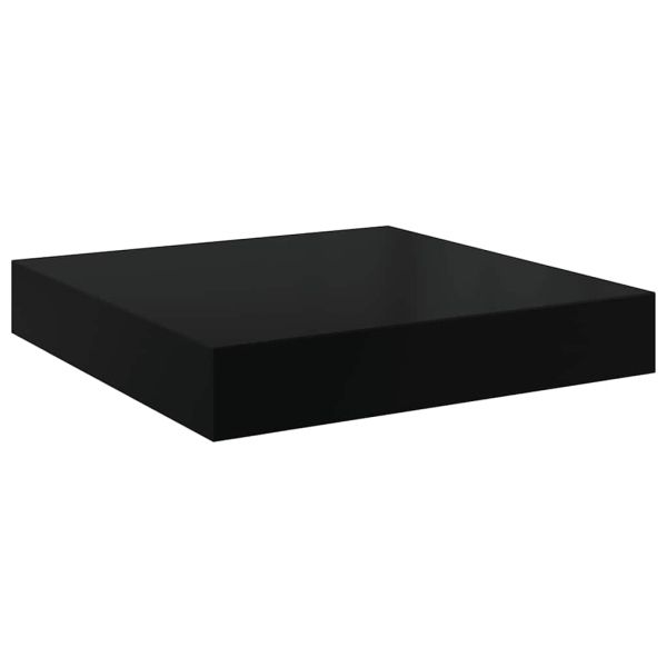 Окачени стенни рафтове, 4 бр, черен гланц, 40x23,5x3,8 см, МДФ