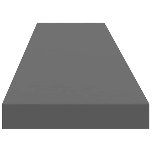Окачени стенни рафтове, 2 бр, сив гланц, 120x23,5x3,8 см, МДФ