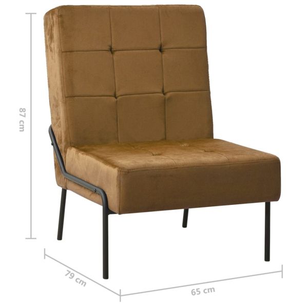 Стол за релаксация, 65x79x87 см, кафяв, кадифе