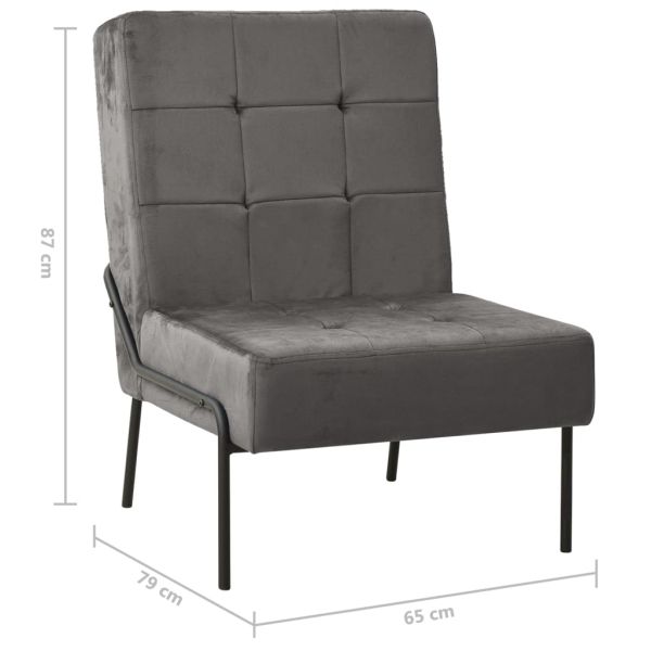 Стол за релаксация, 65x79x87 см, тъмносив, кадифе