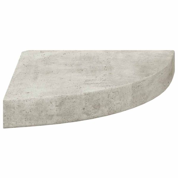 Стенни ъглови рафтове, 4 бр, бетонно сиво, 25x25x3,8 см, МДФ
