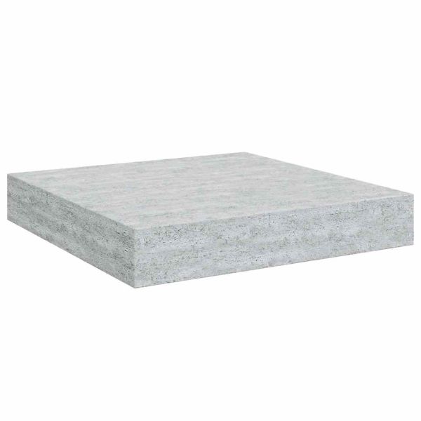 Окачени стенни рафтове, 4 бр, бетонно сиви, 23x23,5x3,8 см, МДФ