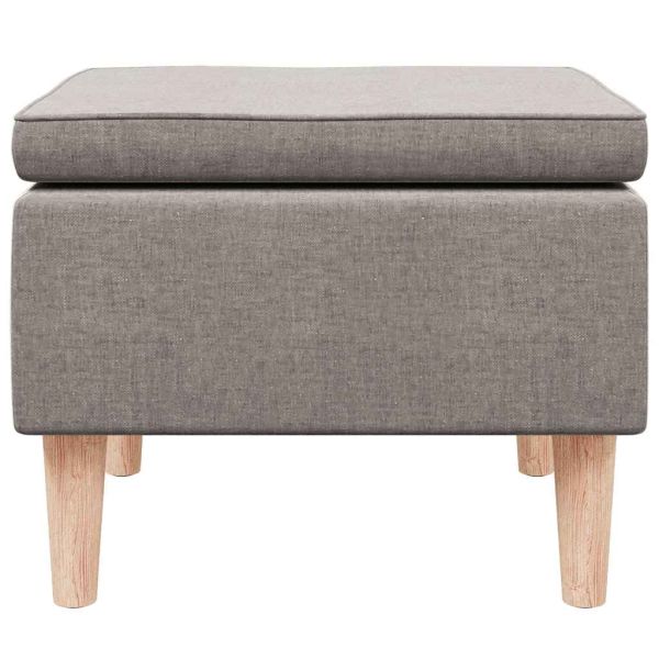 Табуретка с дървени крака, таупе, текстил