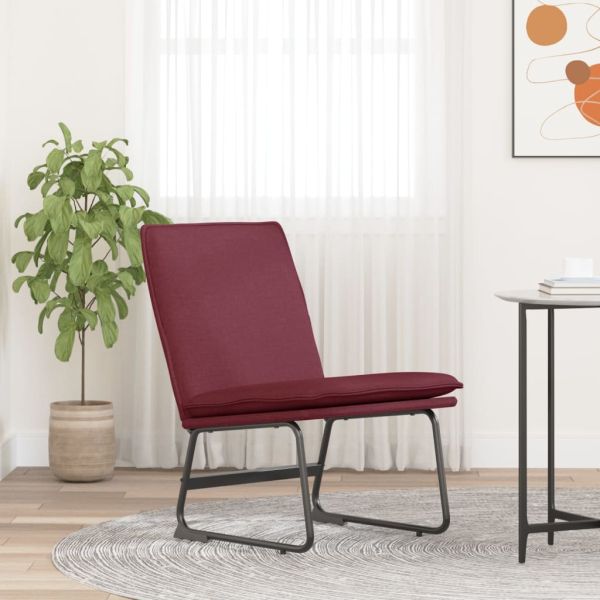 Стол шезлонг, виненочервен, 52x75x76 см, текстил