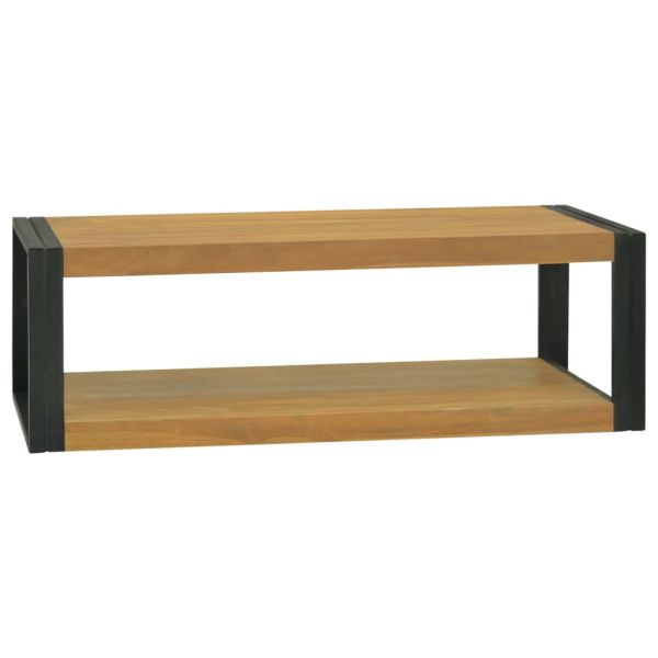 Стенен шкаф за баня, 110x45x35 см, тиково дърво масив