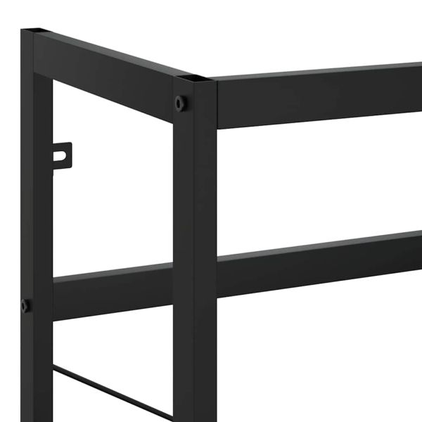 Рамка за мивка за баня, черна, 79x38x83 см, желязо