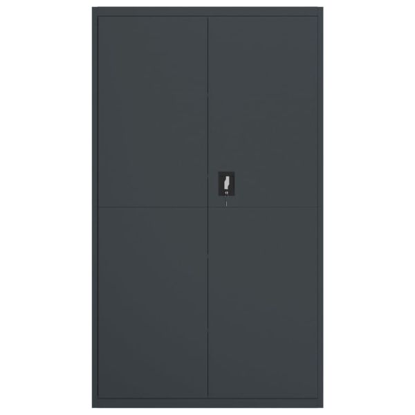Шкаф за папки антрацит 105x40x180 см стомана