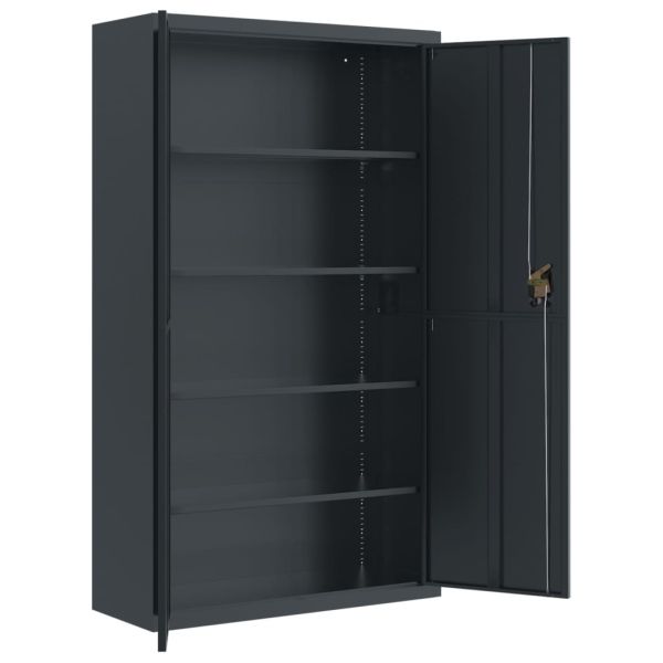 Шкаф за папки антрацит 105x40x180 см стомана