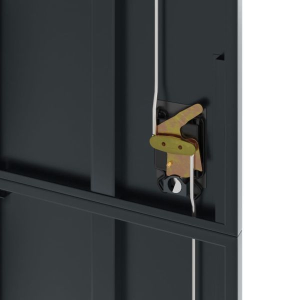 Шкаф за папки антрацит 105x40x180 см стомана