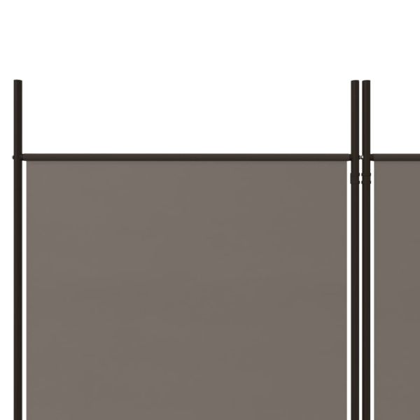 Параван за стая, 4 панела, антрацит, 200x220 cм, текстил