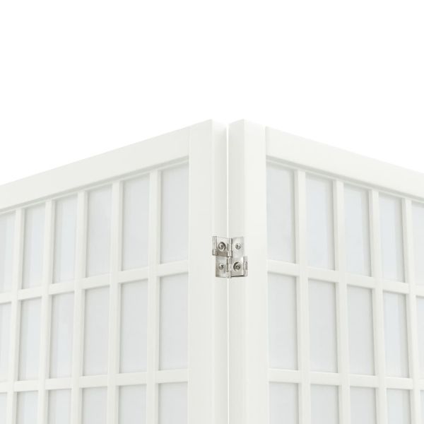 Параван за стая, 6 панела, в японски стил, 240x170 cм, бял