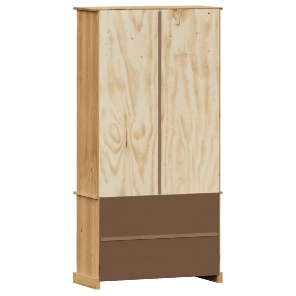 Стъклен шкаф витрина VIGO 85x35x170 см бор масив