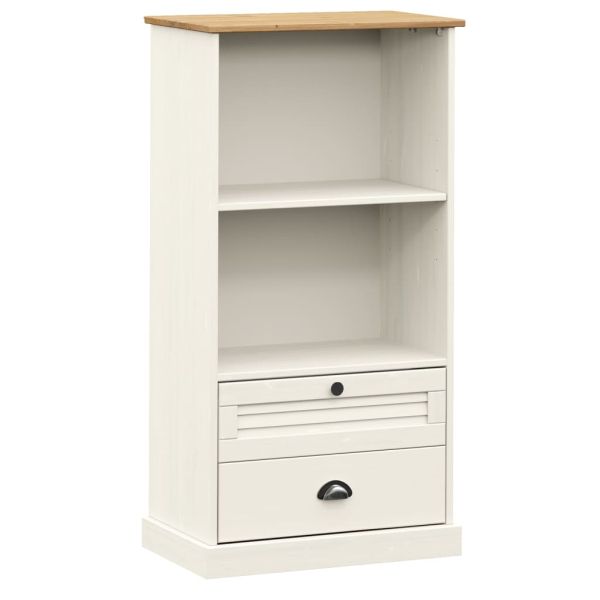 Етажерка за книги VIGO бяла 60x35x114,5 см бор масив