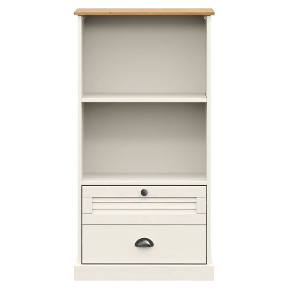 Етажерка за книги VIGO бяла 60x35x114,5 см бор масив