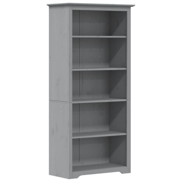Етажерка за книги BODO сива 82x40x173 см бор масив 5 нива