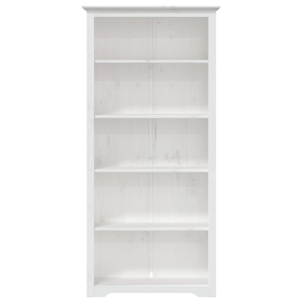 Етажерка за книги BODO бяла 82x40x173 см бор масив 5 нива