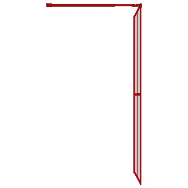 Стена за душ с прозрачно ESG стъкло, червена, 100x195 см