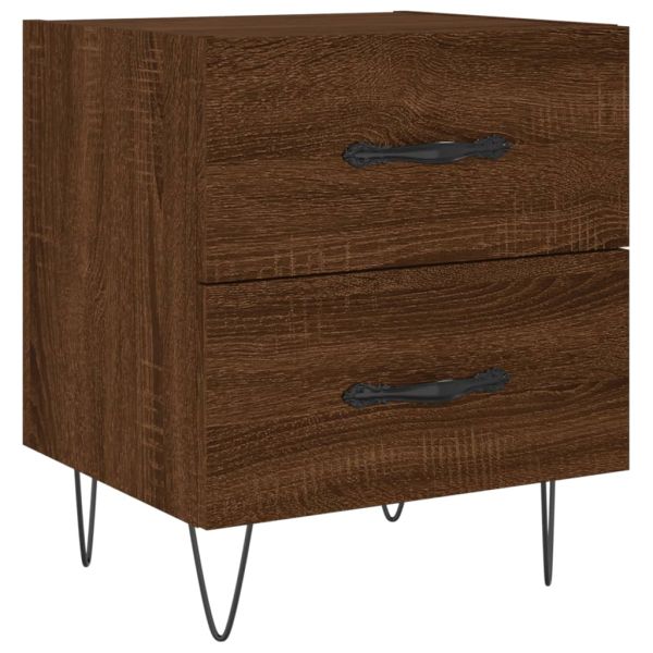 Нощно шкафче кафяв дъб 40x35x47,5 см инженерно дърво
