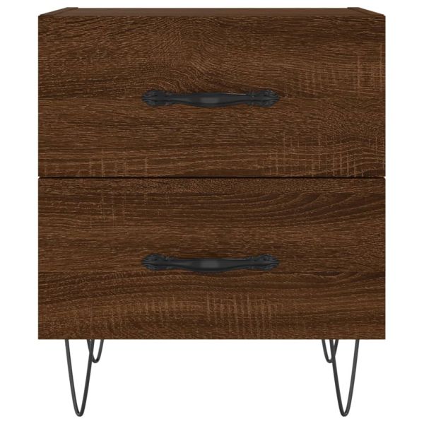 Нощно шкафче кафяв дъб 40x35x47,5 см инженерно дърво