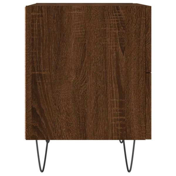 Нощно шкафче кафяв дъб 40x35x47,5 см инженерно дърво