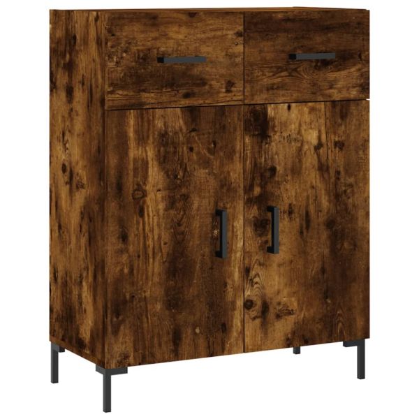 Сайдборд, опушен дъб, 69,5x34x90 см, инженерно дърво