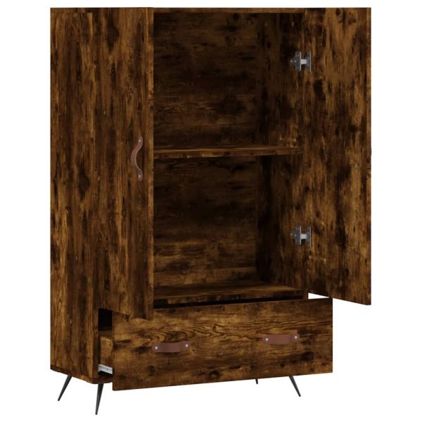Висок шкаф, опушен дъб, 69,5x31x115 см, инженерно дърво