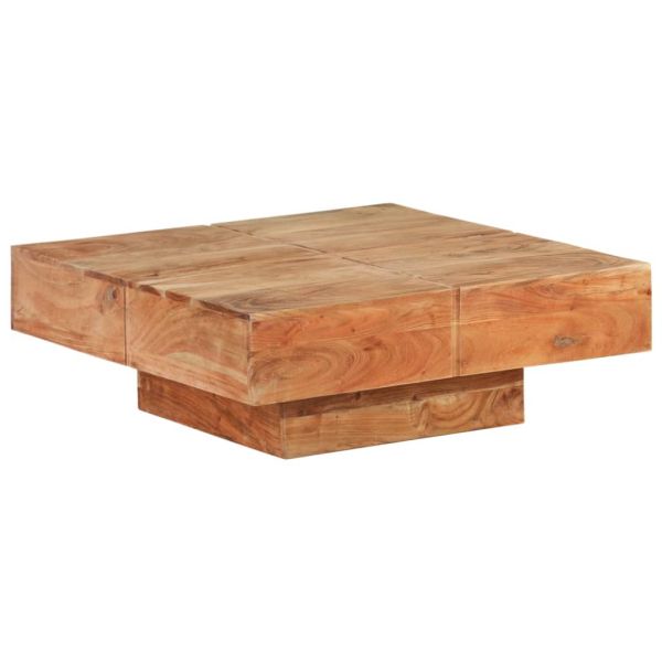 Маса за кафе, 80x80x28 cм, акациево дърво масив