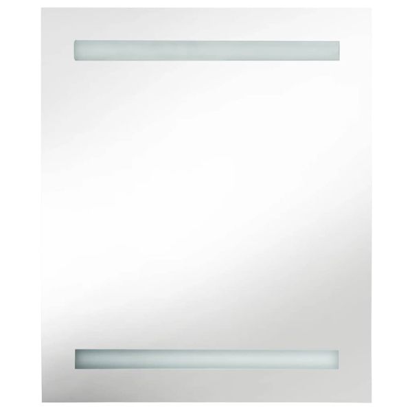 LED шкаф с огледало за баня, сияйно сиво, 50x14x60 см