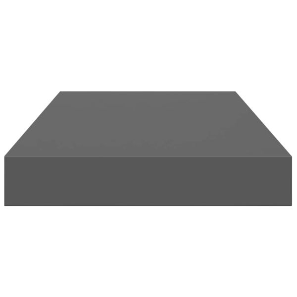 Окачени стенни рафтове, 4 бр, сив гланц, 40x23,5x3,8 см, МДФ