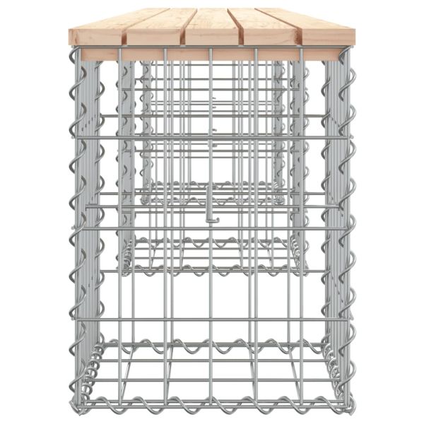 Градинска пейка габионен дизайн 203x31x42 см борово дърво масив