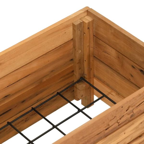 Повдигната леха 100x40x38 см рециклирано тиково дърво и стомана