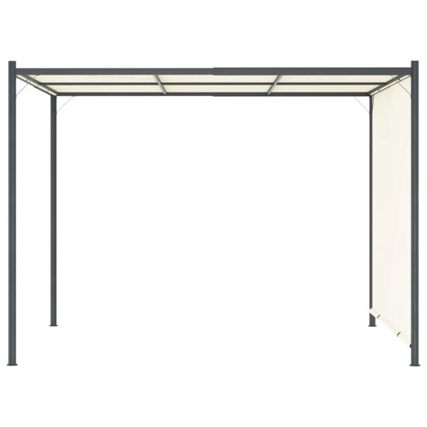 Пергола с регулируем покрив, кремавобяла, 3х3 м, стомана