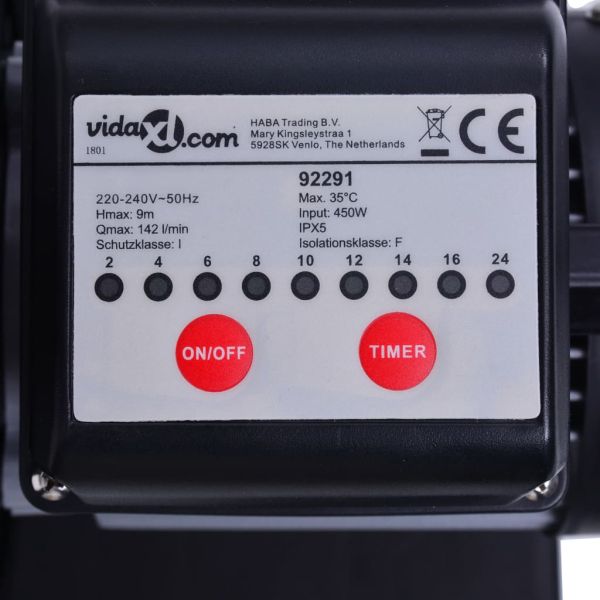 Пясъчна филтърна помпа с таймер, 450 W, 25 л