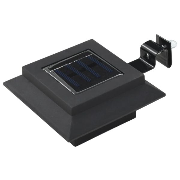 Градински соларни лампи, 6 бр, LED, квадратни, 12 см, черни