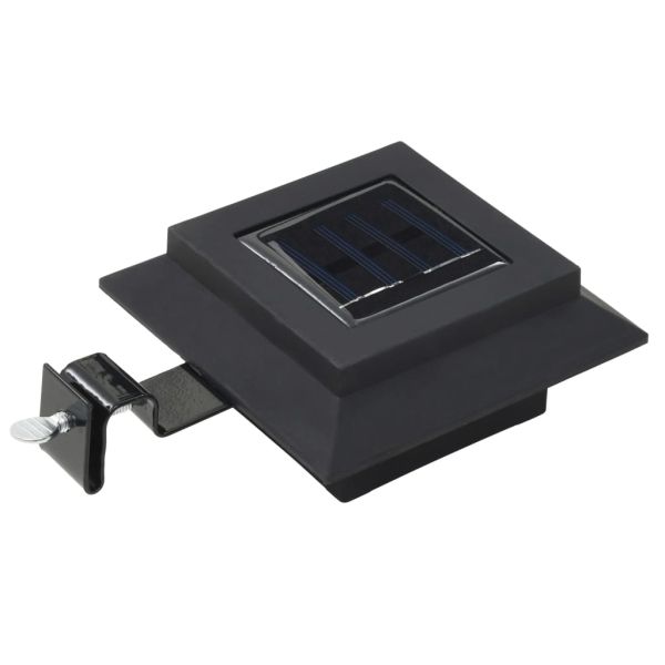 Градински соларни лампи, 6 бр, LED, квадратни, 12 см, черни